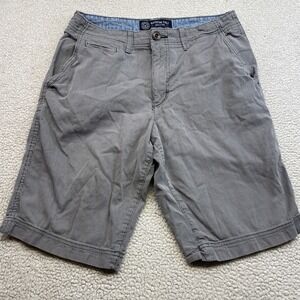 American Eagle Shorts Mens 30 Grey Pinstripe Longer Length Flat Front Striped